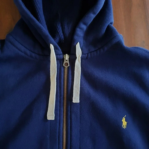 Polo Ralph Lauren Cruise Navy Blue Full Zip Thermal Fleece Hoodie Jacket 2XLT - Picture 9 of 10